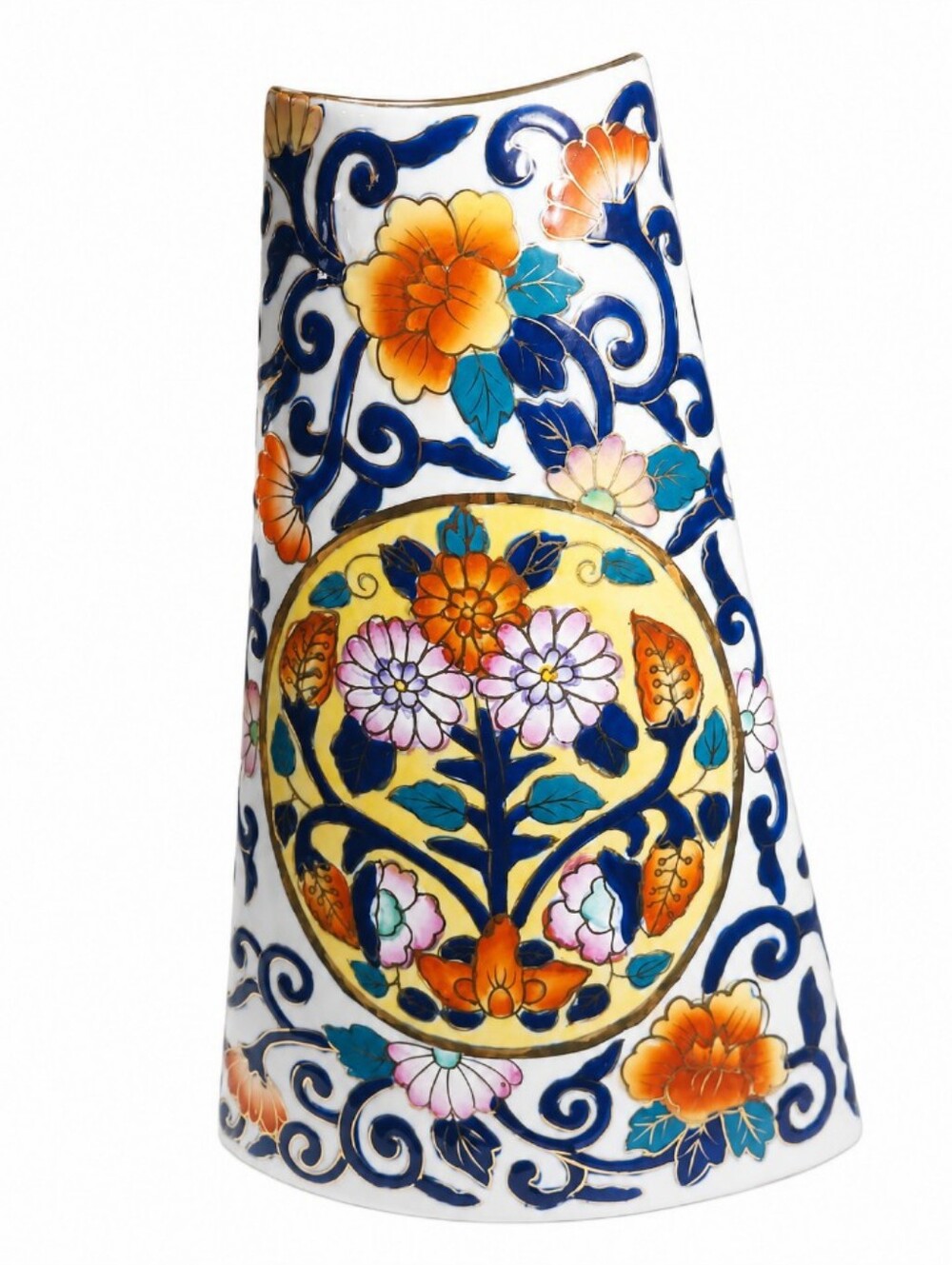 Porcelain Vintage Tapered Asian Vase